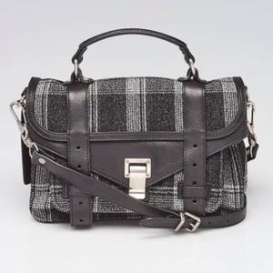 Proenza Schouler Black/White Plaid Jacquard PS1 Satchel Bag